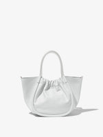 Back image of Small Ruched Crossbody Tote in optic white