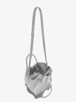 Interior image of Small Ruched Crossbody Tote in optic white