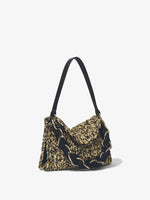 Side image of Crochet Braid Bag in BLACK/NATURAL