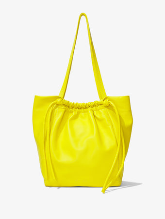 Front image of Drawstring Tote in CANARY YELLOW