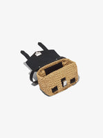 Aerial image of Raffia PS1 Mini Crossbody Bag in BLACK/SAND