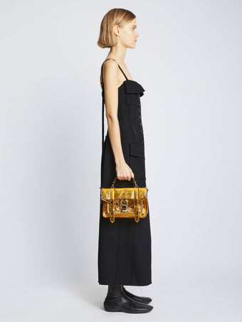 Image of model wearing Metallic PS1 Tiny Bag in GOLD