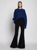 Front image of model wearing Eco Cashmere Oversized Sweater in COBALT