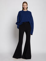 Front image of model wearing Eco Cashmere Oversized Sweater in COBALT