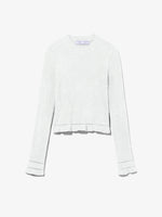 Flat image of Cropped Turtleneck Chenille Sweater in off white