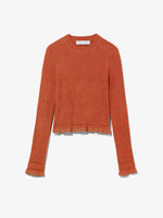 Flat image of Cropped Turtleneck Chenille Sweater in rose