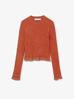 Flat image of Cropped Turtleneck Chenille Sweater in rose