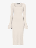 Flat image of Fluted Rib Knit Dress in ivory