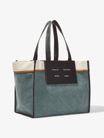 Side image of XL Morris Canvas Tote in BLUE