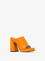 3/4 Front image of Forma Platform Sandals in Orange