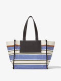 Back image of Large Morris Stripe Canvas Tote in BLACK/WHITE/COBALT