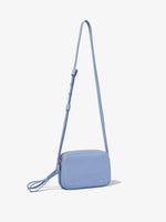 Side image of Watts Leather Camera Bag in PERIWINKLE