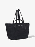 Side image of Large Morris Raffia Tote in BLACK