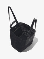 Interior image of Large Morris Raffia Tote in BLACK