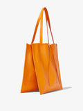 Side image of Twin Nappa Tote in TANGERINE