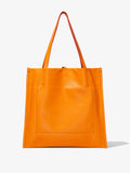 Front image of Twin Nappa Tote in TANGERINE