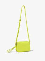 Side image of Watts Leather Camera Bag in LIME