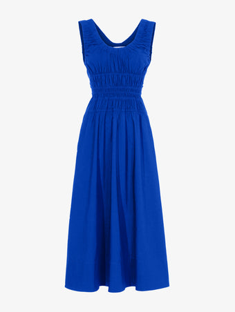 Still Life image of Poplin Gathered Dress in ROYAL BLUE