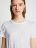 Detail image of model wearing Short Sleeve T-Shirt in WHITE
