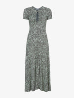 Still Life image of Slinky Jersey Keyhole Dress in BLACK/WHITE/JADE