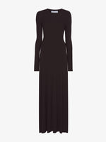 Still Life image of Long Sleeve Jersey Open Back Dress in BLACK