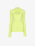 Still Life image of Long Sleeve Jersey Keyhole Top in LIME