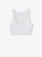 Still Life image of Ribbed Cotton Cropped Sweater in OFF WHITE
