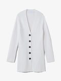 Still Life image of Ribbed Cotton Relaxed Cardigan in OFF WHITE with belt removed