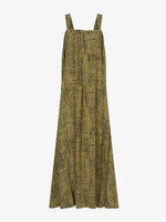 Still Life image of Viscose Flou Wrap Dress in BLACK/MATCHA with belt untied