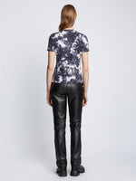 Back image of model wearing Tie Dye T-Shirt in BLACK/WHITE