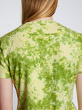 Detail image of model wearing Tie Dye T-Shirt in GREEN/CITRON