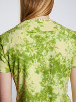 Detail image of model wearing Tie Dye T-Shirt in GREEN/CITRON