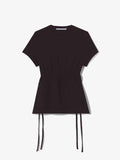 Still Life image of Ruched Side Tie T-Shirt in BLACK
