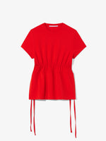 Still Life image of Ruched Side Tie T-Shirt in CHERRY