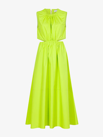 Still Life image of Poplin Cut Out Midi Dress in GREEN APPLE