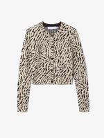 Still Life image of Animal Jacquard Cardigan in BEIGE/BLACK