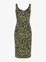 Still Life image of Animal Jacquard Tank Top Dress in BLACK/LIME