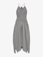 Still Life image of Gingham Seersucker Smocked Dress in OFF WHITE/BLACK
