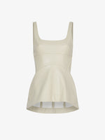Still Life image of Faux Leather Bustier Top in CHALK