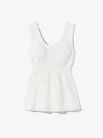 Still Life image of Poplin Gathered Tank Top in OFF WHITE