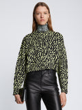 Front cropped image of model wearing Animal Jacquard Sweater in BLACK/LIME