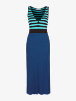 Still Life image of Slinky Stripe Tank Top Dress in AQUA/BLACK/OXFORD BLUE