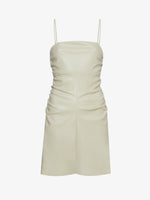Still Life image of Faux Leather Ruched Mini Dress in CHALK