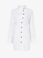 Still Life image of Soft Poplin Button Down Shirt Dress in OFF WHITE