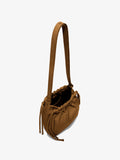 Aerial image of Drawstring Pouch in BARK with strap up