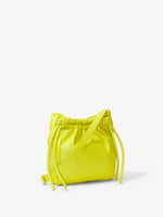 Side image of Drawstring Pouch in SULPHUR with strap down