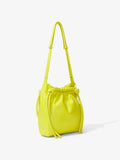 Side image of Drawstring Pouch in SULPHUR with strap up