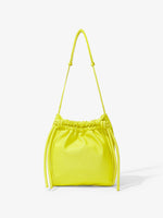 Back image of Drawstring Pouch in SULPHUR with strap up
