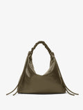 Front image of Large Drawstring Shoulder Bag in OLIVE