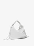 Side image of Large Drawstring Shoulder Bag in OPTIC WHITE